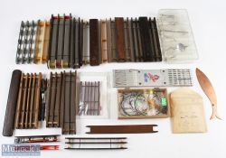 A nice collection of line winders and boxed rigs - 3x wooden with shot and caps compartment, 9x wood