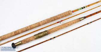 Allcock England The Nimrod split cane spinning rod 9ft 2pc 25 in handle with alloy double down