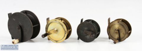 4x Various curved crank arm reels features a Allcocks 2 ¼