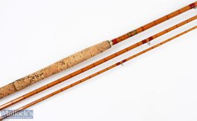 the Trossachs McKenzie split cane salmon rod 24 inch handle with alloy sliding reel fittings red