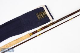 Hardy Richard Walker reservoir superlight hollow glass fly rod 9ft 3 inches 2pc line 7/8 # alloy