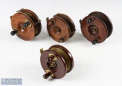 Unnamed wood star back centre pin reel, 4 ½