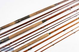Alex Martin Scotland split cane salmon rod 14 ft 3pc with spare tip both tips 5 inches short 25 inch