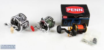Penn 525 mag 2 multiplier with Bolton reel conversion kit full instructions and original box runs