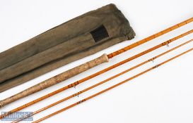 A fine Hardy Alnwick the hollowlight split cane salmon fly rod 12'6