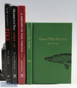 Pike Fishing Books to include Great Pike Fred Buller signed copy Medlar Press 2003 No.175 Of 498,