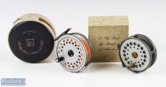 Hardy the Viscount 150 MK II alloy fly reel 3 7/8 in spool with black handle to screw latch rear