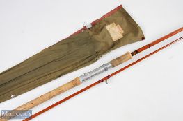J S Sharpe The Scottie split cane impregnated salmon spinning rod 9'6