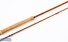 A fine Hardy Alnwick the Pope Palakona split cane fly rod 10 ft 2pc line 7 # alloy up locking reel