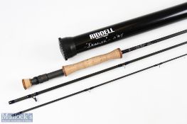 Alan Riddell custom-built the dribbler carbon fly rod 10 ft 3pc line 7 # double up locking Fuji reel