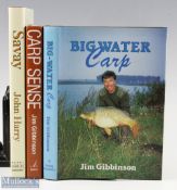 Carp Fishing Books, to include Bigwater Carp Jim Gibbinson, 1989, Carp Sense Jim Gibbinson 1992,