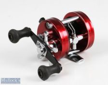 ABU Ambassadeur 1500C multiplier reel in burgundy red colour stamped to foot 180018/10, circa