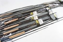 6x Various fishing rods - 3x Fladen vantage carbon fly rods 9 foot 4pc 1x line 6 # 2x line 7 # alloy