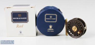 Hardy Alnwick golden flyweight trout fly reel 2 ½ inch spool with brown handle and twin screw