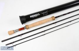 Alan Riddell custom-built carbon fly rod 11 ft 4pc line 5 # alloy up locking reel seat with burr
