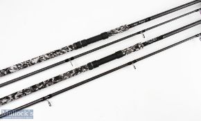 Allen Riddell handmade rods: a pair of Evoke carbon carp rods 12 ft 2pc 2.5lb TC 24 inch composite