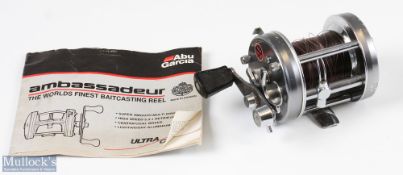 ABU Garcia Sweden 6500C Bait Casting Reel foot stamp 741002, 3 screw smooth end plate with star