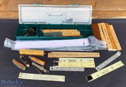 A collection of Fishing Knifes and Filleting Knives, with rulers and scales, all with in a