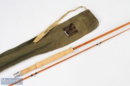 Hardy Alnwick the HE Accuracy Palakona split cane fly rod No E 94347 (1954) 8 ft 2pc alloy sliding