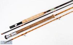 J S Sharpe Ltd Aberdeen The Scotia split cane spinning rod 7ft 2pc 15 inch handle alloy sliding reel