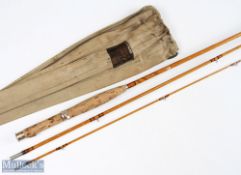 Hardy Alnwick The Hollolite Palakona split cane fly rod No H 35322 (1961) 9ft 3pc (tip 3 inches