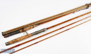 Chubb c1900 split cane rod 10 ft 3pc alloy sliding reel fitting and but cloth bag. Chubb circa