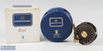 Hardy Alnwick golden flyweight trout to half inch fly reel 2 ½ inch spool with brown handle and twin