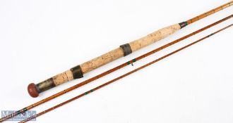 Turnbull of Edinburgh split cane rod 1900 No 2157 12 ft 3pc brass sliding reel fitting and collars
