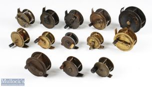 Big bargain bag of brass and metal reels, plate and winch, fantastic collection (13)