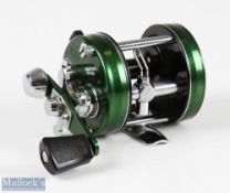 ABU Ambassadeur 2500CI multiplier reel in green 1996 numbered to foot 060006, black counterbalance