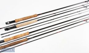 Leeda quicksilver carbon fly rod's 9 foot 3pc line 5/6 # up locking alloy reel seat with carbon