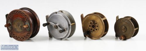 J B Moscrop Manchester, brass centre pin reel 2 7/8