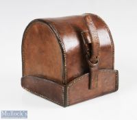 Farlows London 'D' block leather reel case, Internal size is 2 ½