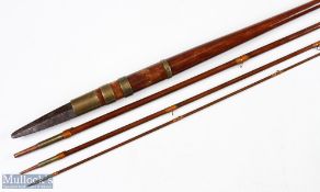 A very fine Kelly & Son Sackville Street, Dublin greenheart rod with brass sliding reel fitting