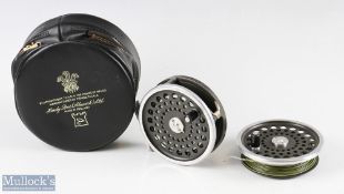 Hardy Alnwick Marquis 10 C trout alloy fly reel 3 3/4 inch spool with black handle to screw latch