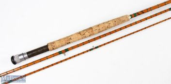 J Crowe & Son Dundee the supreme split cane fly rod 10 ft 3pc alloy up locking reel seat red Agate