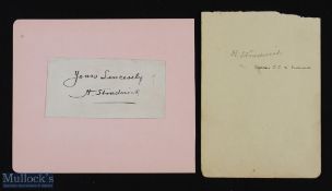 SPORT - CRICKET - HERBERT STRUDWICK - signature on a small card laid to an album page, together with