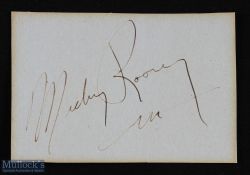 ENTERTAINMENT - HOLLYWOOD - MICKY ROONEY - signature on an album page