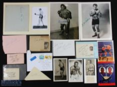 SPORT - BOXING - group of signed pieces by boxers including: Ted 'Kid' Lewis, Max Baer, Buddy