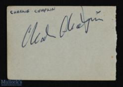 ENTERTAINMENT - HOLLYWOOD - CHARLIE CHAPLIN - signature on a small album leaf, bearing the signature