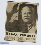 ENTERTAINMENT - HOLLYWOOD - JAMES CAGNEY - signature on a newspaper photograph