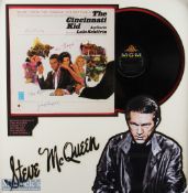 ENTERTAINMENT - THE CINCINNATI KID signed record display featuring Steve McQueen, Tuesday Weld, Kari