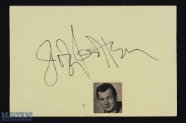ENTERTAINMENT - HOLLYWOOD - JOSEPH COTTON signature on a card with a small hs photograph