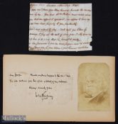 THACKERAY (WILLIAM MAKEPEACE) novelist. Signature with the last two lines of an als 'should anything