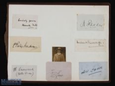 SPORT - CRICKET - ENGLAND 1920s - album leaf with the signatures laid down of seven famous