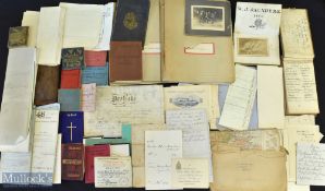 EPHEMERA SELECTION - box containing a large qty of ephemera including letters, indentures on