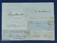 DICKENS (CHARLES) fine signature on a piece of paper mounted on an album page with others