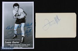 SPORT - BOXING - FREDDIE MILLS signature on an album page together with a pc photograph of Mills