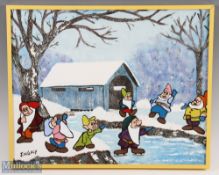 MURDERABILIA - NOTORIOUS SERIAL KILLER ARTWORK - JOHN WAYNE GACY (1942-1994) OIL PAINTING