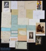 SPORT - CRICKET - group of approx. 32 signatures of famous cricketers, mainly on slips of paper or